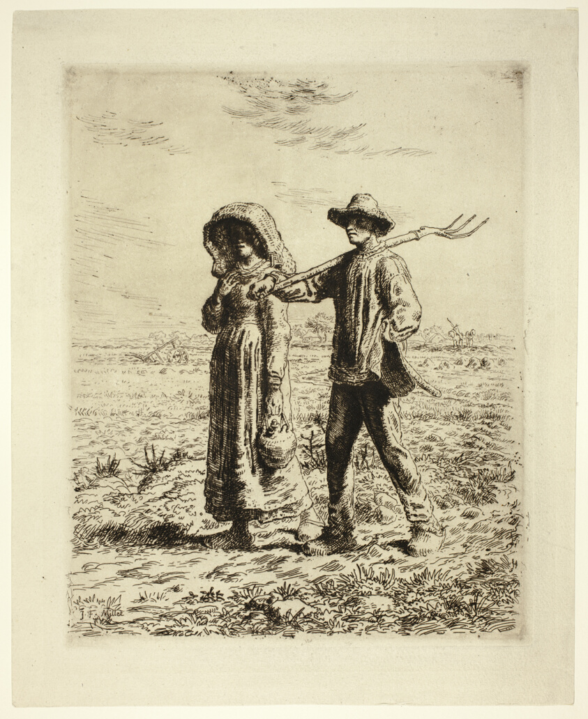 Peasants Going to Work (1863) // Jean François Millet (French, 1814-1875) printed by Auguste Delâtre (French, 1822-1907)